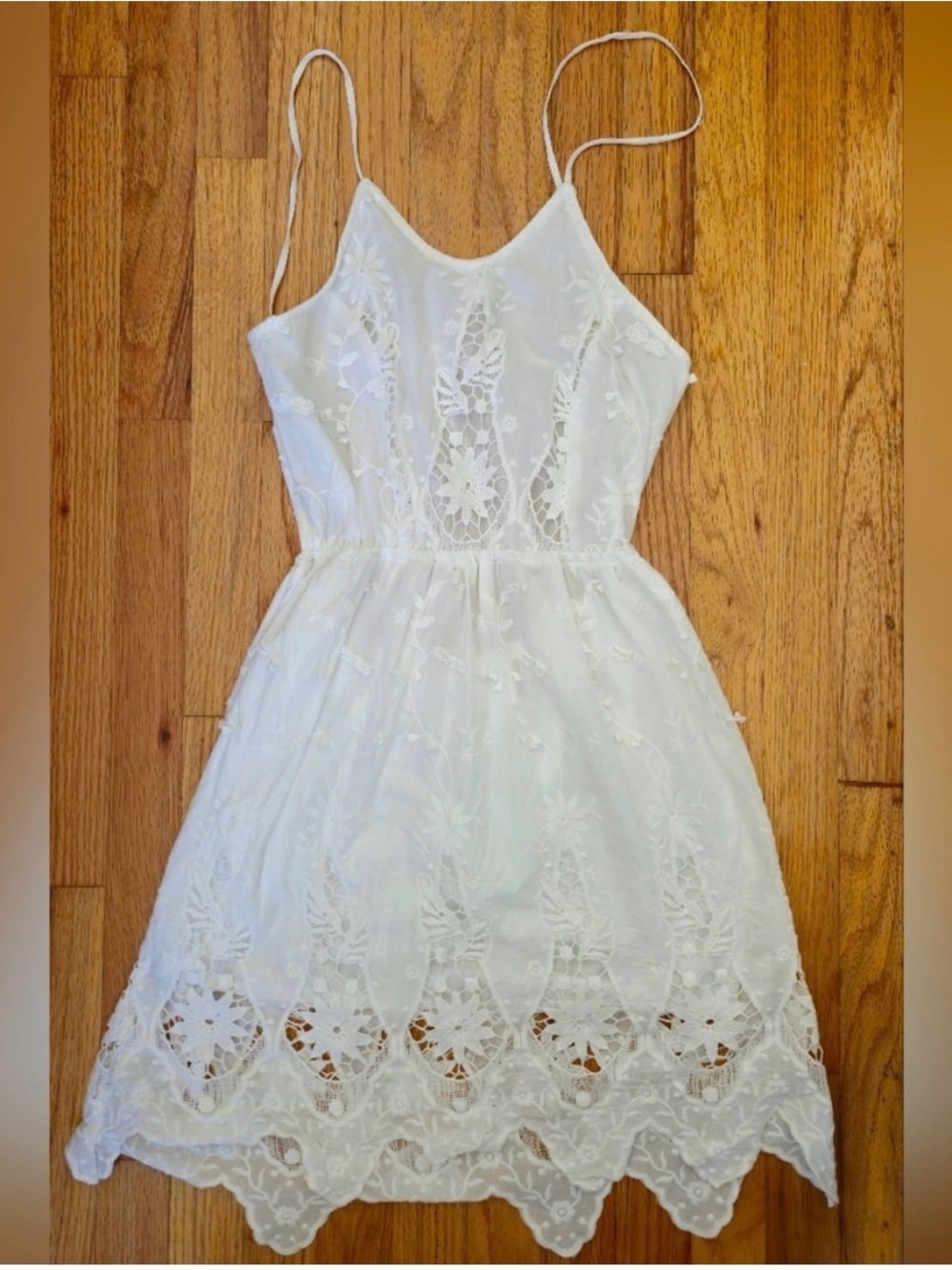 RAGA White Backless Eyelet Sundress